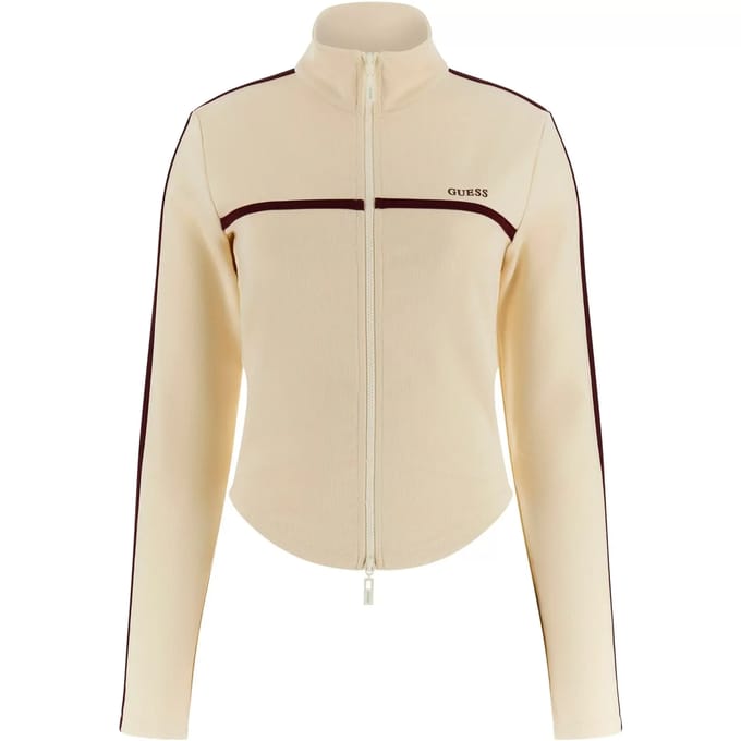 slim fit sweatjack met opstaande kraag model 'Jasmine'