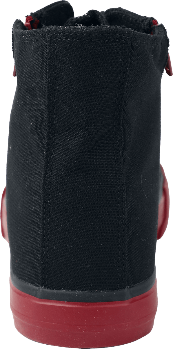 R.E.D. Rock-Engineered Design Zwarte en rode hoge sneakers met rits - Unisex - EU37