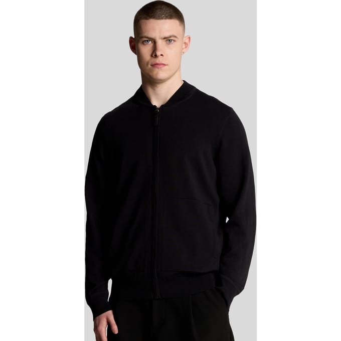 Lyle & Scott Cargo Bomber Collar Cardigan Lacquer Taglia: M | Bomber Outlet | Uomo