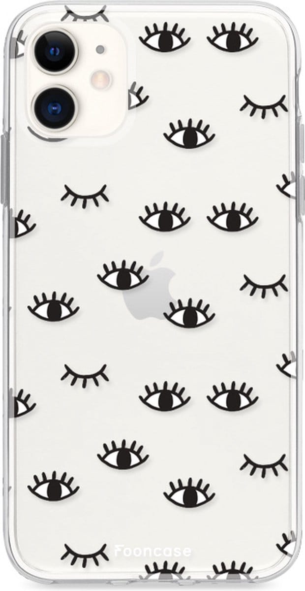 Fooncase Hoesje Geschikt voor iPhone 12 Mini - Shockproof Case - Back Cover / Soft Case - Eyes / Ogen