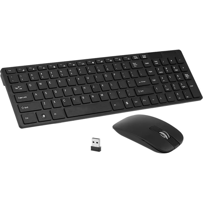 K-06 2.4G draadloos toetsenbord en muis combo computertoetsenbord met muis plug-and-play voor laptop zwart