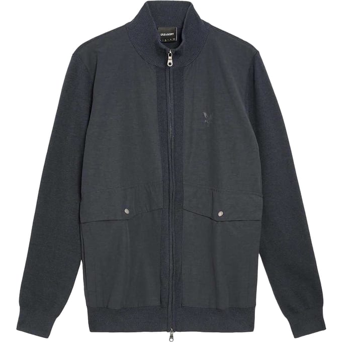 Lyle & Scott Heren Milano gebreid hybride jack (Blauw)
