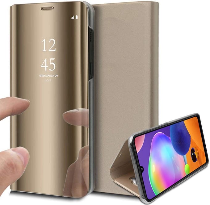 Hoesje geschikt voor Samsung Galaxy A31 - Book Case Spiegel Goud