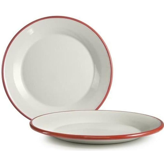 IBILI 908124 Plat bord, Papier, Wit/Rood, 24 x 24 x 3 cm