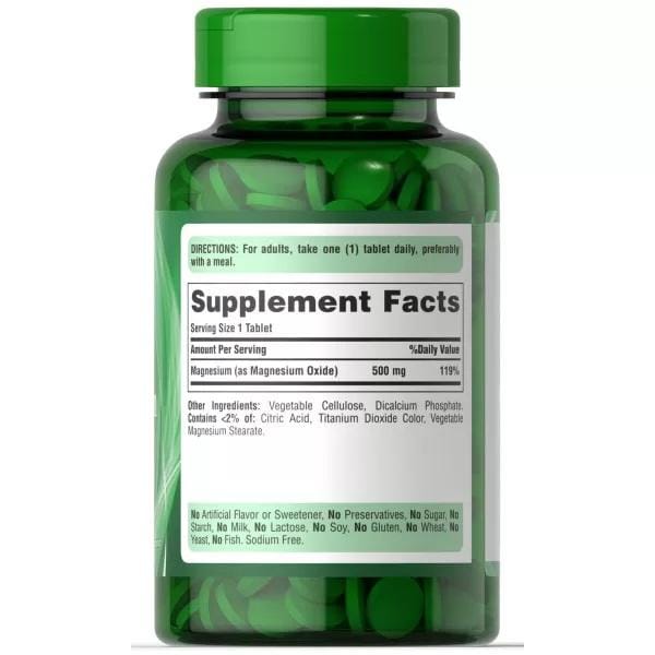 Puritan's Pride - Magnesium 500 mg, 100 Tabletten