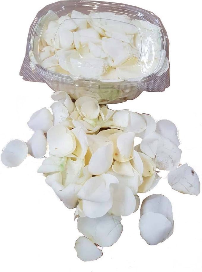 Rozen.nl - Verse rozenblaadjes - Wit - 200 gram verse witte rozen blaadjes