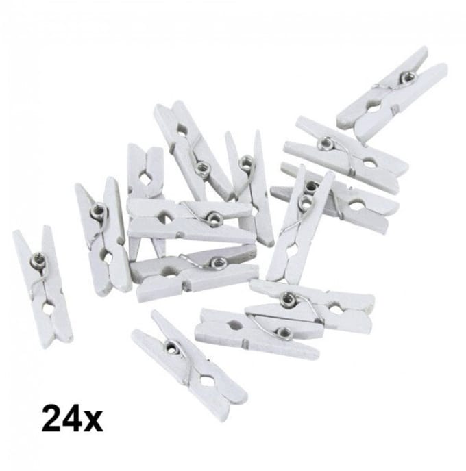 Knijpers mini wit 24 stuks