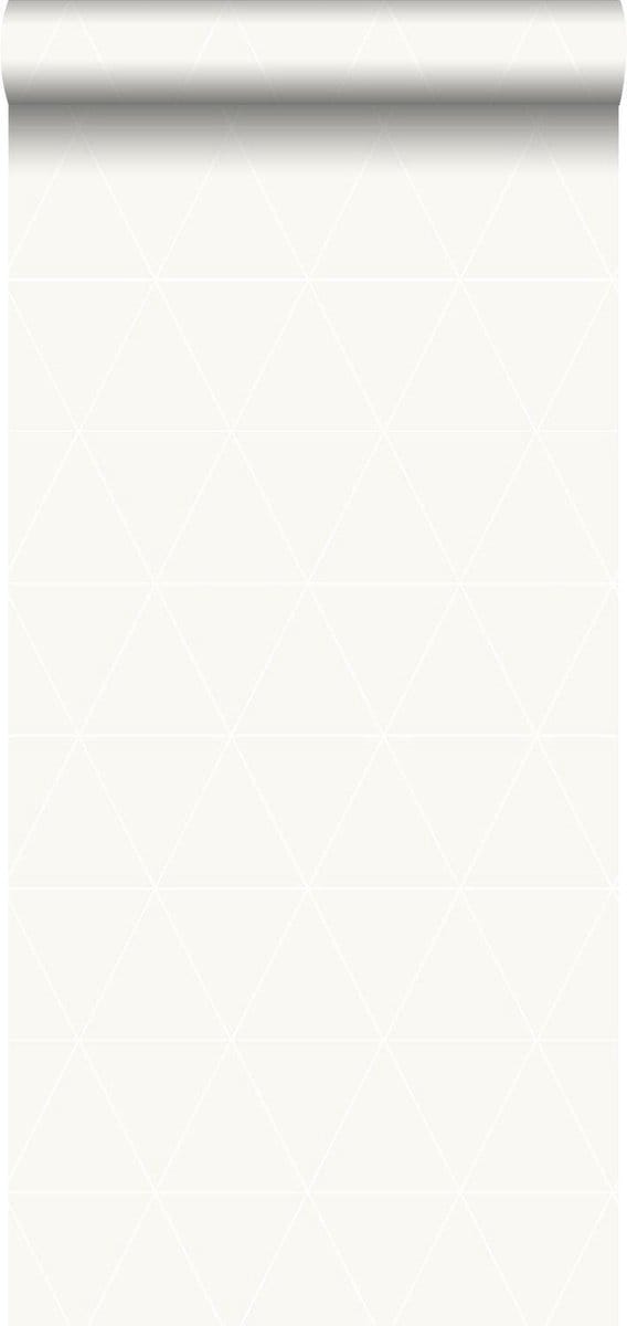 Origin Wallcoverings behang grafische driehoeken glanzend wit - 347706 - 0,53 x 10,05 m