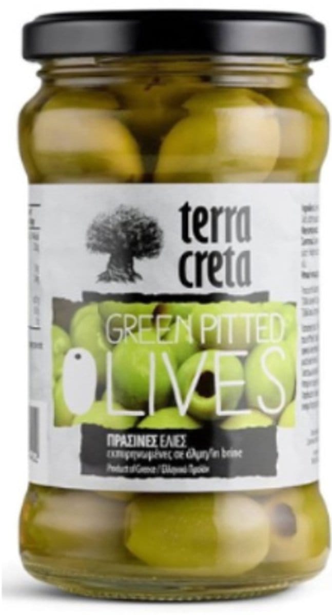Terra Creta Ontpitte Groene Olijven 145 g – Puur, Knapperig & Authentiek uit Kreta