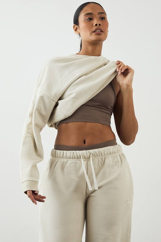 Dames DSGN Studio Premium Heavyweight Washed Boxy Sweatshirt | Ecru | Maat: Medium