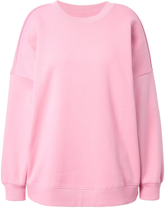 Studio Untold - Dames - Sweatshirt oversized model extra lang OEKO-TEX - Roze - Maat 58+