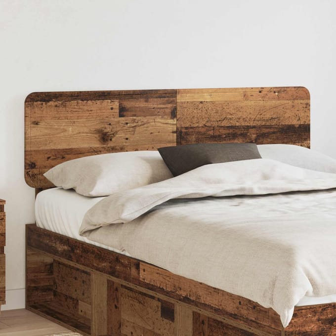 vidaXL - Hoofdbord - Oud - Hout - Bewerkt - hout