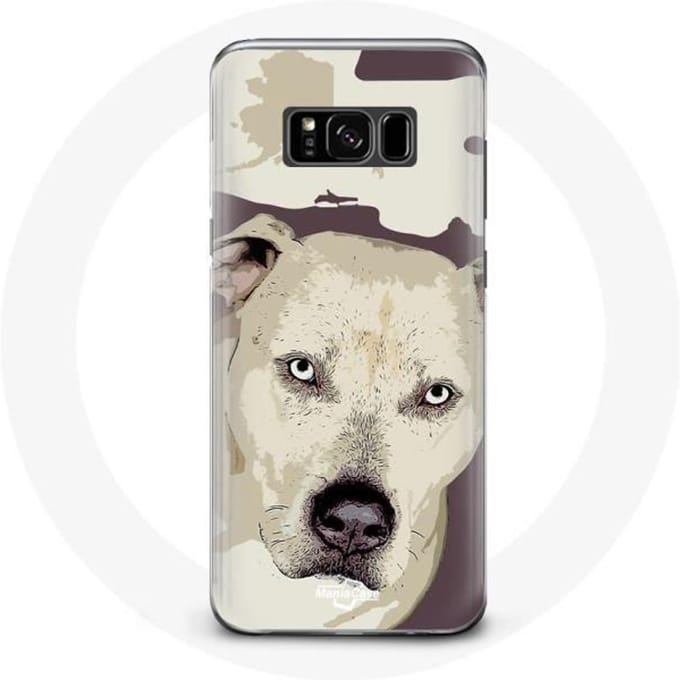 Coque pour Samsung Galaxy S8 Chien de Pitbull Blanc