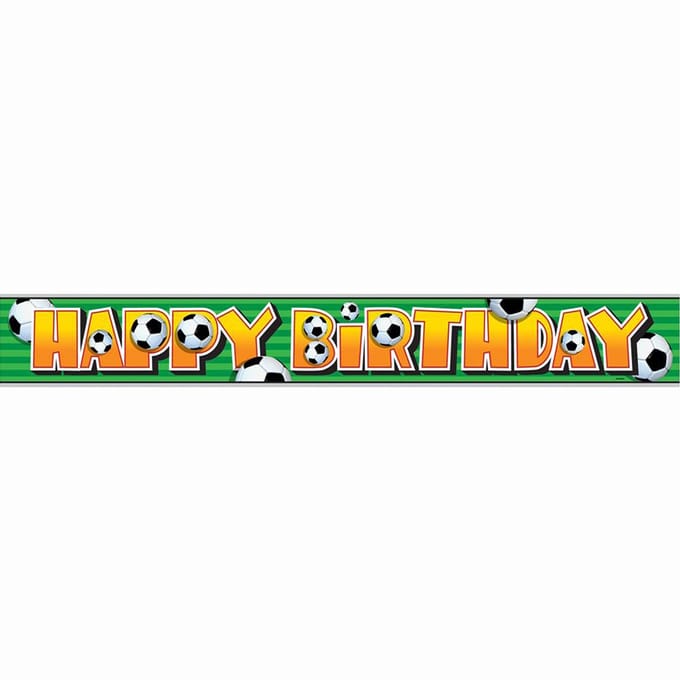 UNIQUE - Voetbal Happy Birthday Banner 3D