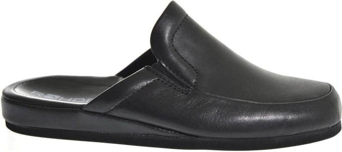 Rohde Leren Heren Pantoffels Instap - Zwart - 40