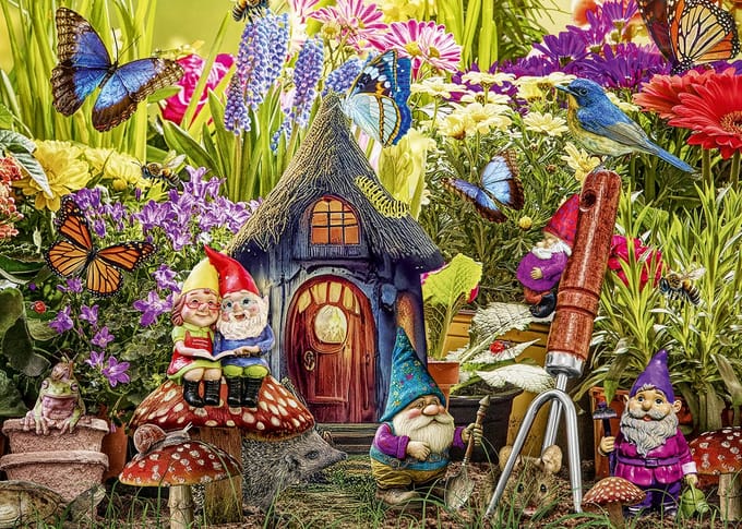 Alipson Puzzle legpuzzel Gnome Garden 1000 stukjes multicolor.
