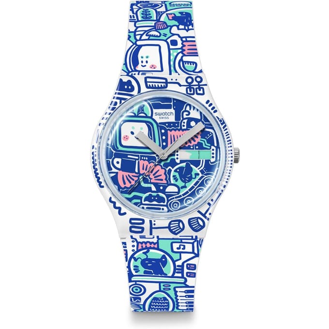 Horloge SO28Z702 [Swatch] B-BOT wit