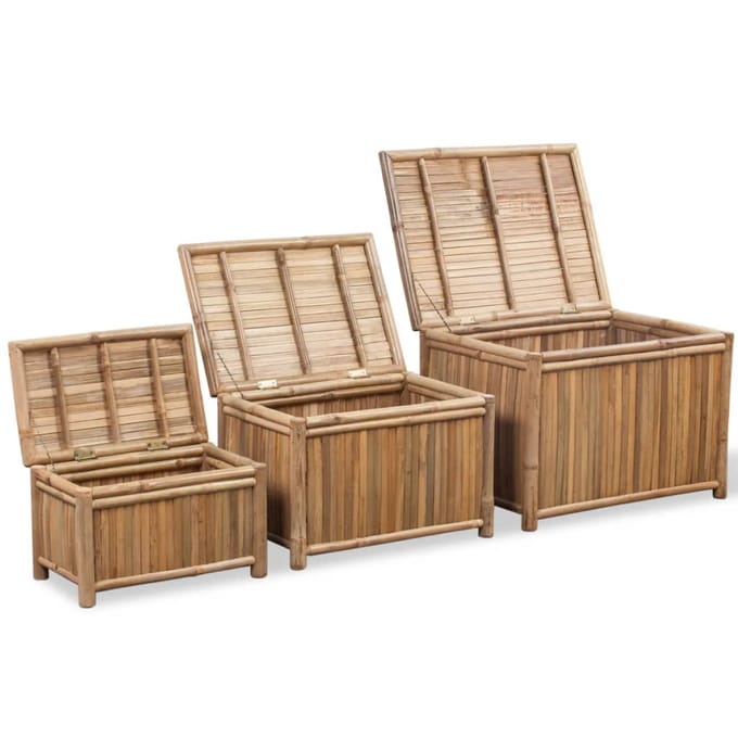 vidaXL - Opbergdozen - bamboe - 3 - st