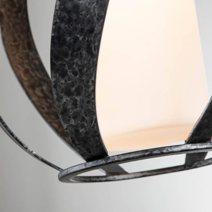 Quintiesse Wandlamp Blacksmith, zwart/wit, 1-lamp, IP44