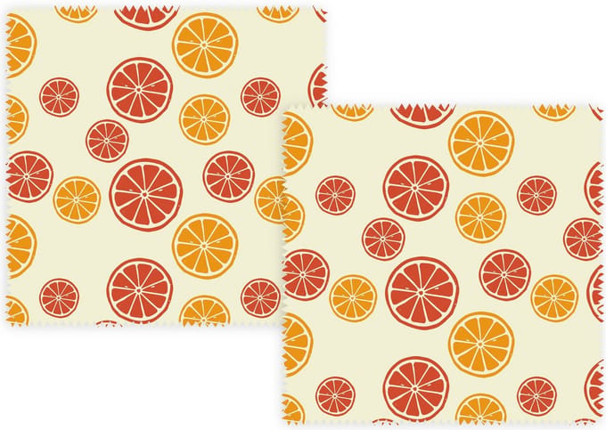 Bee's Wax - Bijenwasdoek Citrus Set van 2 Stuks - Bijenwas - Multicolor