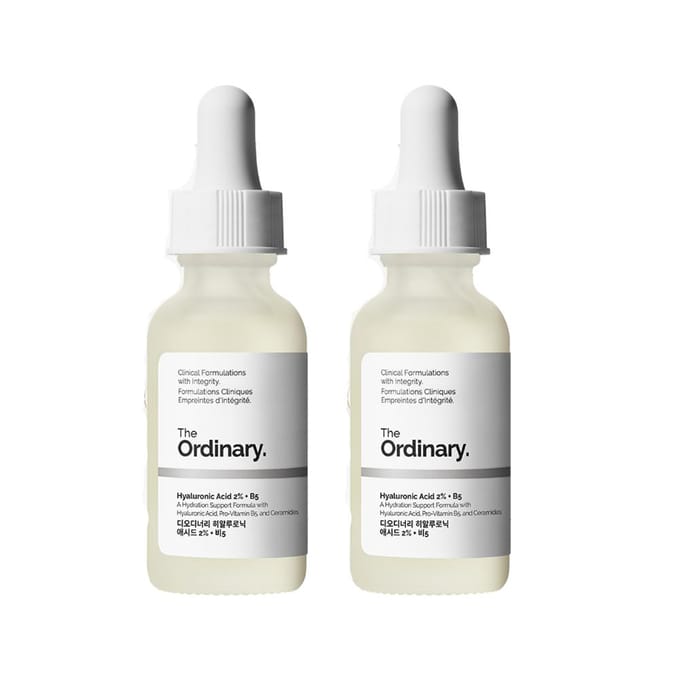 The Ordinary Hyaluronic Acid 2% + B5 (Set van 2) - 30ml x 2 Hydraterend serum met meervoudig moleculair gewicht en Vitamine B5 white