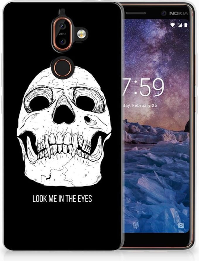 Silicone Back Case Nokia 7 Plus Skull Eyes