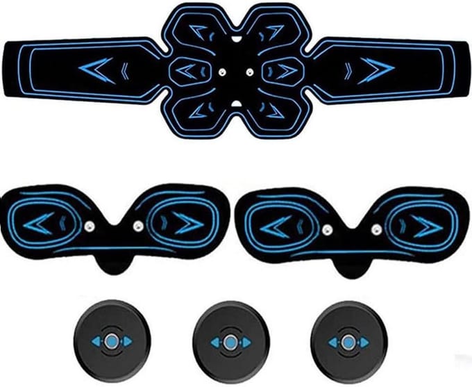 Spierstimulator Set - Buiktrainer Riem - Spierversterking Thuis - 6 Modi 10 Niveaus - USB Oplaadbaar - Zwart