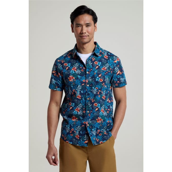 Mountain Warehouse Overhemd met korte mouwen voor heren Tropical (Marine)