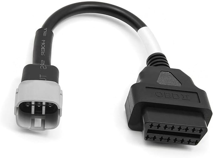 Diagnostische Kabel - OBD Adapter - Motor Diagnose - 6 naar 16 Polig - 12 Volt - Zwart