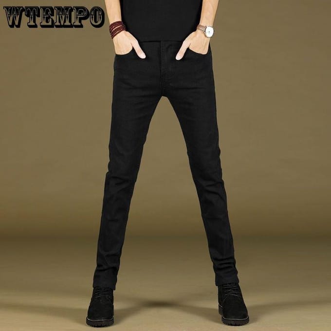 WTEMPO Jeans d'été pour hommes, section fine, couleur unie, extensible, ample, simple, droit, décontracté, polyvalent, pour hommes 36 brown