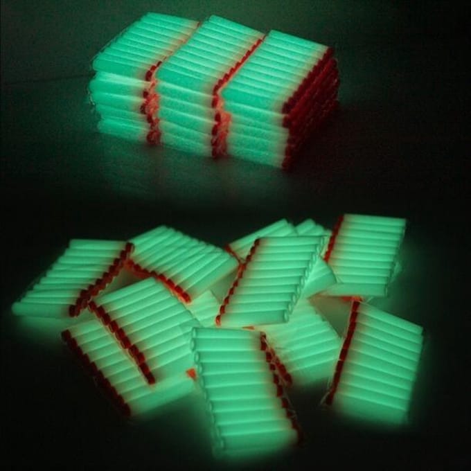 50 glow in the dark - voor Blaster Guns - dart - pijl - darts