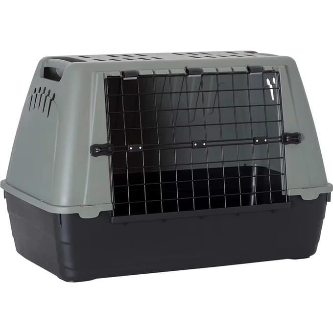 Duvoplus - Reisbench - Hond - Baron Eco Car Box 80 77x43x51cm Grijs/groen - 1st