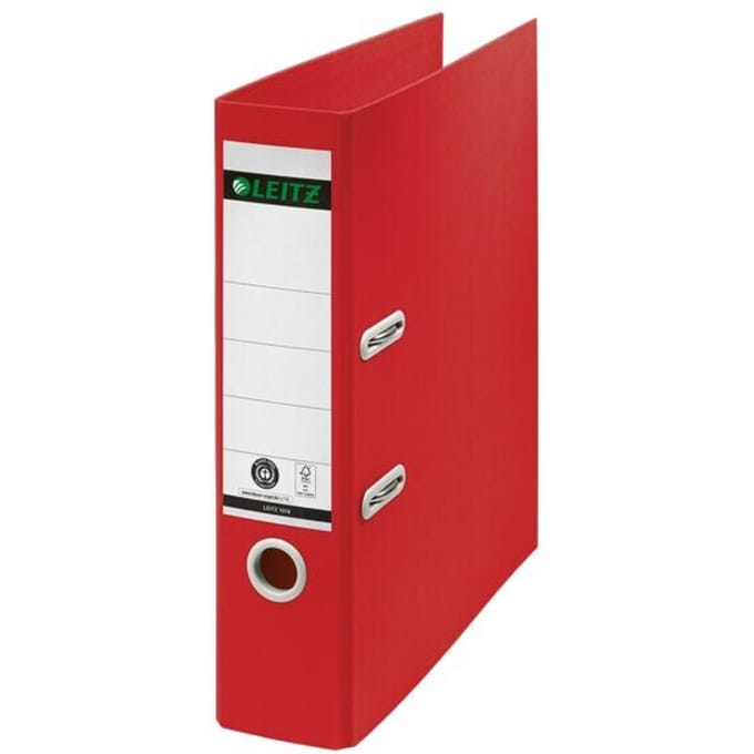 Ordner Leitz Recycle 180° 80mm karton A4 rood