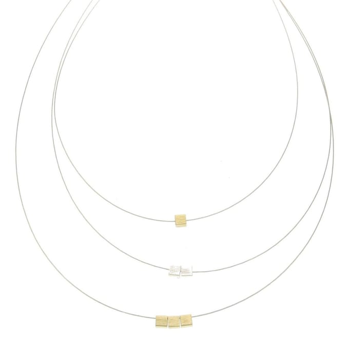 Behave - Necklace Scratched Cube - Minimalistisch Design - Tijdloze Stijl