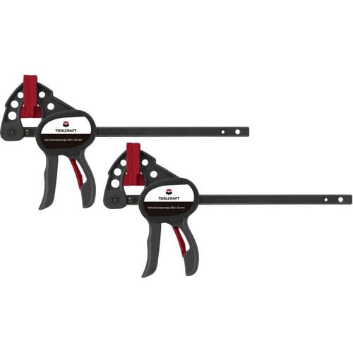 TOOLCRAFT 1669393 Eenhandsklem Spanbreedte (max.):100 mm Afmeting, lengte: 191 mm Afm. werkbereik:35 mm