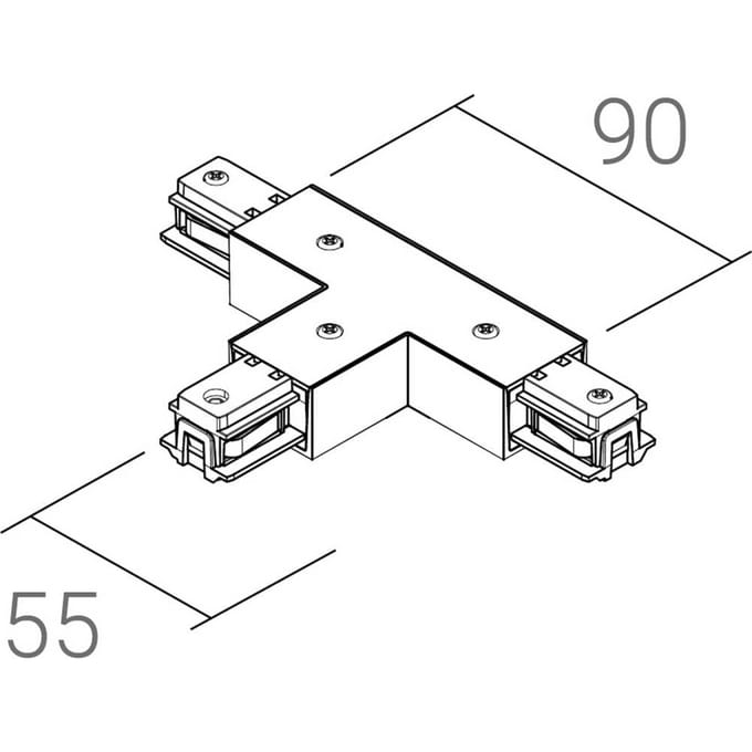 Ivela T-verbinding SQUARE 48 V, wit, aardedraad rechts