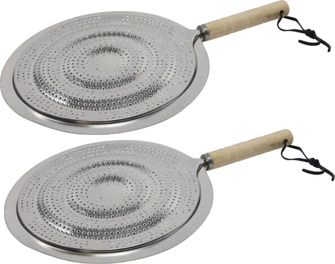 Svenska living Vlamverdeler - 2x - sudderplaat - RVS - diameter 22 cm