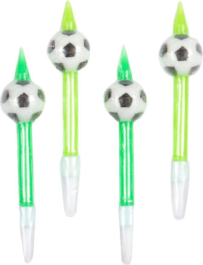 Wefiesta Voetbalkaarsjes 5,9 Cm Wax Groen 4 Stuks