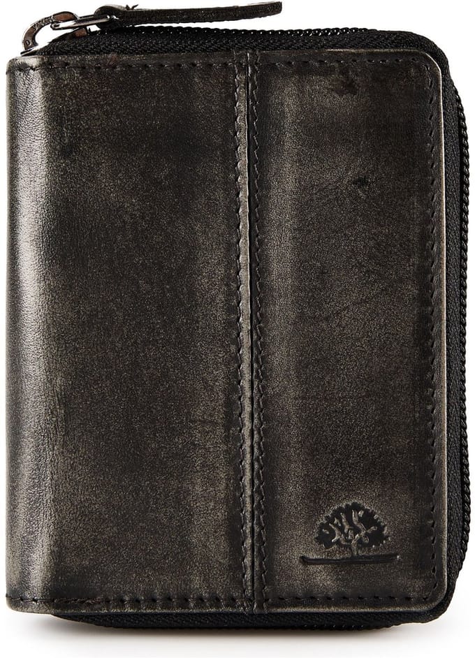 Greenburry Destressed Portemonnee RFID-bescherming Leer 10.5 cm - Unisex, Dames - Staand formaat - silver grey