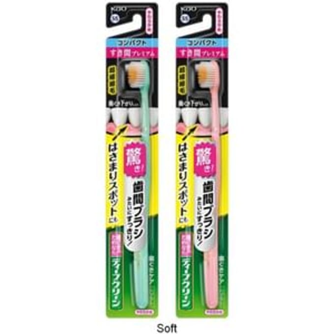 Kao - Deep Clean Premium Care Compact Toothbrush 1 pc - Random Color - Soft