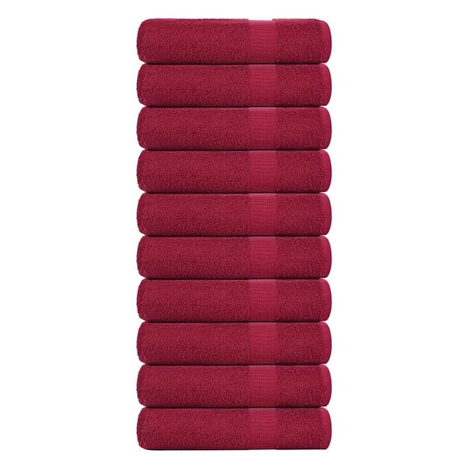 vidaXL - Handdoeken - FROGN - 10 - st - 50x100 - cm - 360 - g/m² - bordeaux
