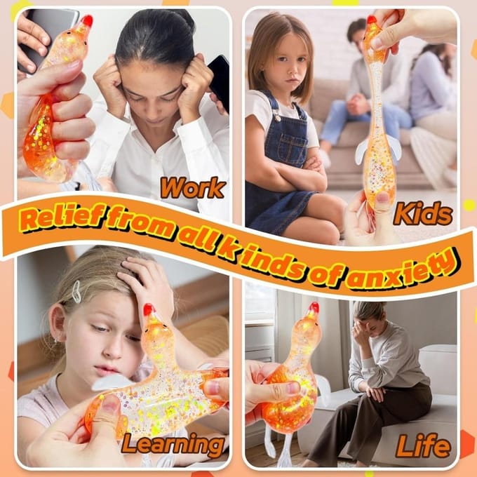 Squishy Glitter Eend Kinderen Fidget Speelgoed Dier Suiker Stressbal Stressverlichting Sensorisch Speelgoed Feestartikelen Paasmand Vullers yellow