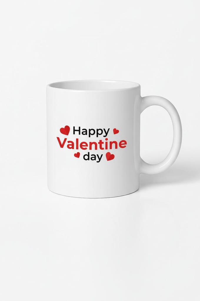 Valentijnsdag Mok - 'Happy Valentine Day' met Harten - Romantisch Cadeau