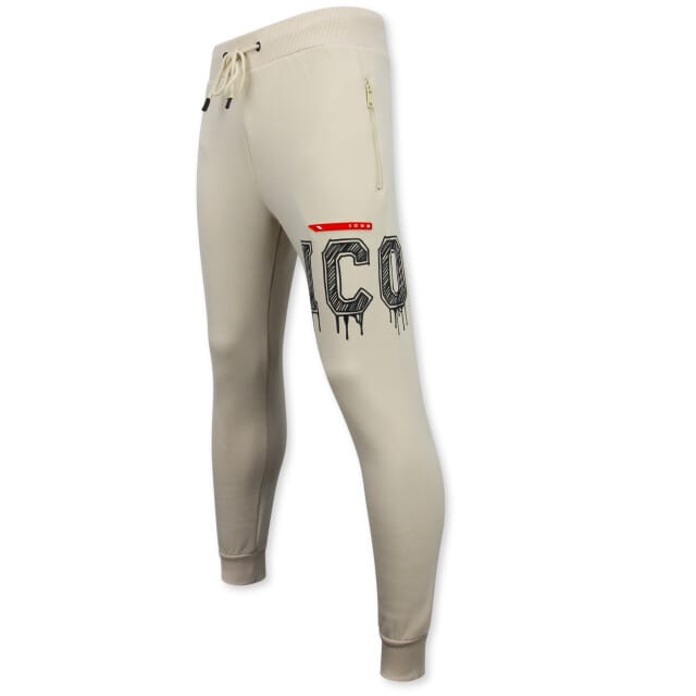 Dik Geweven Joggingbroek heren ICON - Trainingsbroek Heren Lang - 5777 - Beige