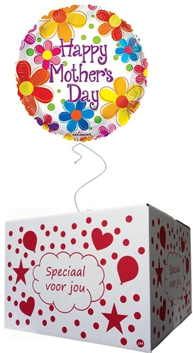 Folieballon Moederdag in mooie kadodoos.