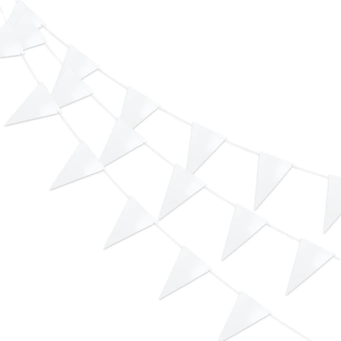Q2P - Slingers - Verjaardag - Versiering - Bruiloft - Vlaggenlijn - Feestartikelen - Feest - Decoratie - Slinger - Wit