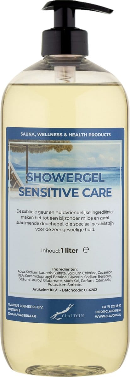 Douchegel Sensitive Care 1 Liter - met gratis pomp - Showergel