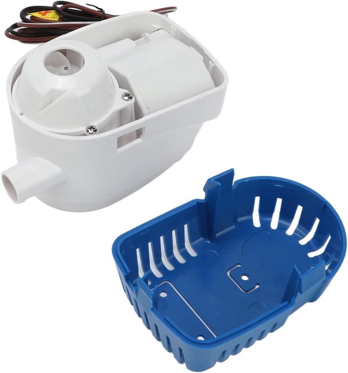 Automatische Lenspomp - Dompelpomp Vlotterschakelaar - Boot Water Afvoeren - Ingebouwde Sensor - 750 GPH 12V - Wit