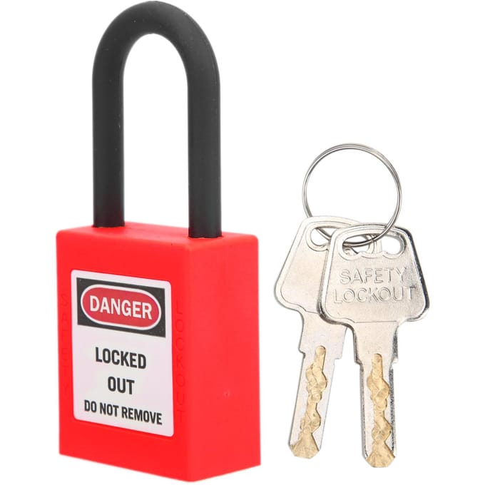 38mm Lockout Lock Nylon Industriële Engineering Isolatie Veiligheid Stofdicht Apparaat voor BouwplaatsRood rood