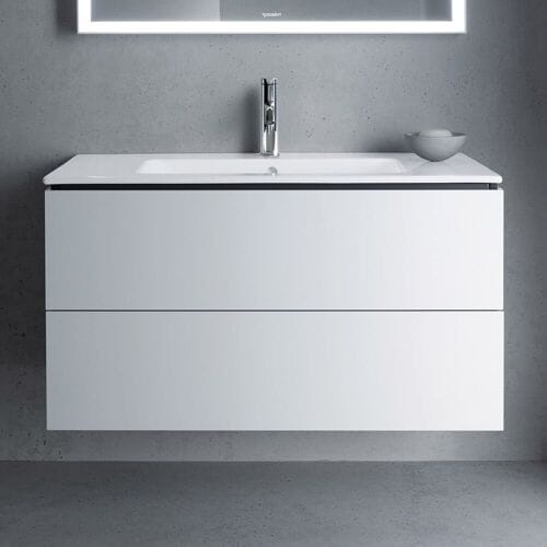 Duravit Me by Starck washbasin with L-Cube vanity unit 103 x 49 cm with 2 drawers LC624201818-1-S